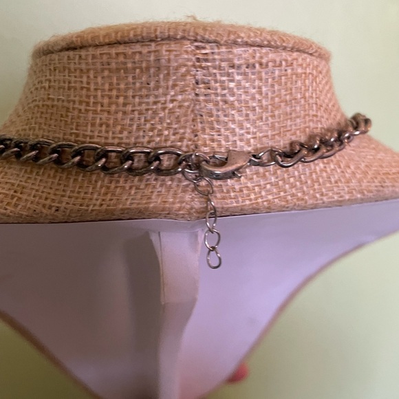 Elegant Silver and Brown Statement Necklace - Picture 5 of 5